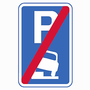 End of verge or pavement parking sign