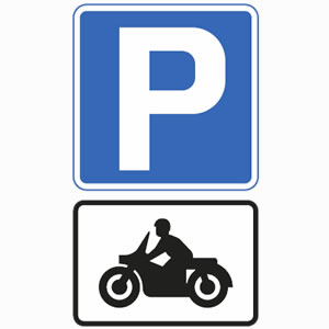 Motorcycle parking sign