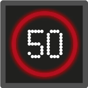 Mandatory motorway speed limit sign / signal
