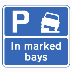 Vehicles may park partially on verge or pavement in bays only sign