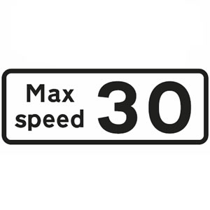 Recommended maximum speed limit sign