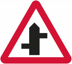 Staggered junction sign