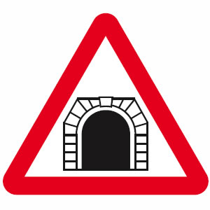 Tunnel ahead sign
