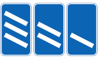 Motorway exit 300 yard countdown markers